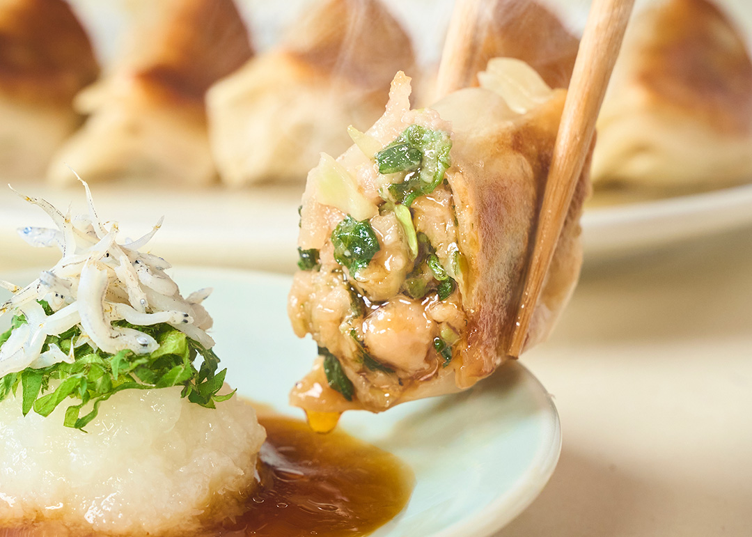 爽快しそ餃子 しらすおろしポン酢